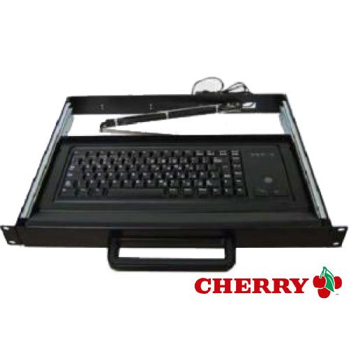 19" 1U Rackmount Cherry Keyboard Drawer - with Trackball 